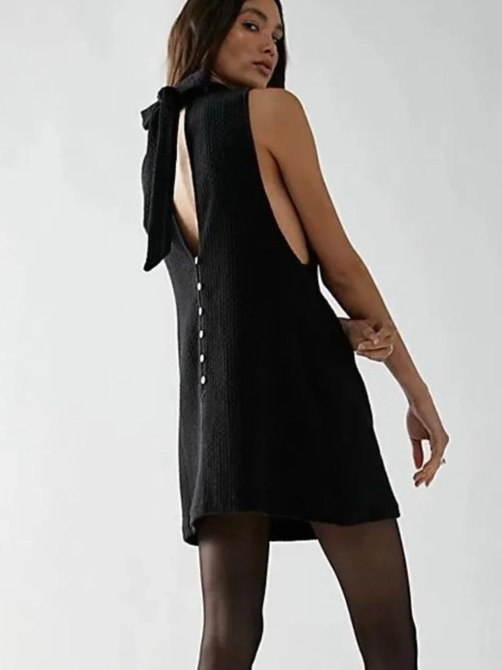 Free People Walk The Walk Mini Dress Black Women’s Size Large